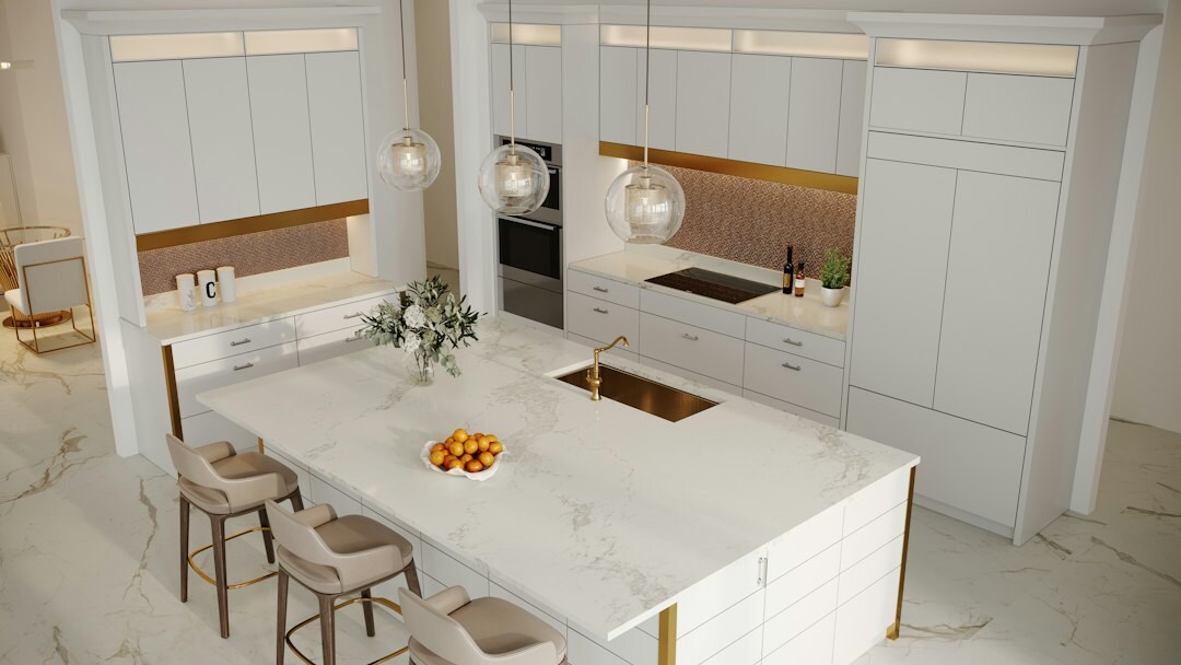 luxury kitchen marble counter